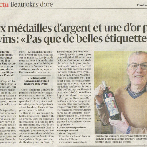 Christophe Coquard dans le quotidien régional « Le Progrès » du 11 avril 2025