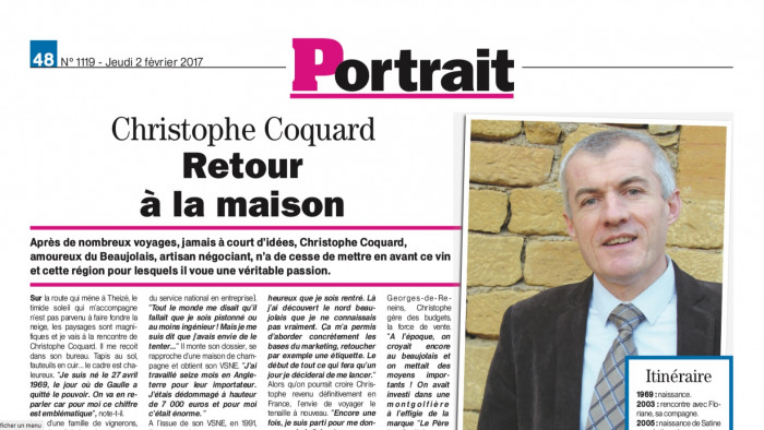 Portrait Christophe Coquard / Patriote Beaujolais n°1119