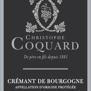 Etiquette du Crémant-de-bourgogne par Christophe COQUARD