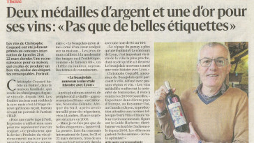 Christophe Coquard dans le quotidien régional « Le Progrès » du 11 avril 2025